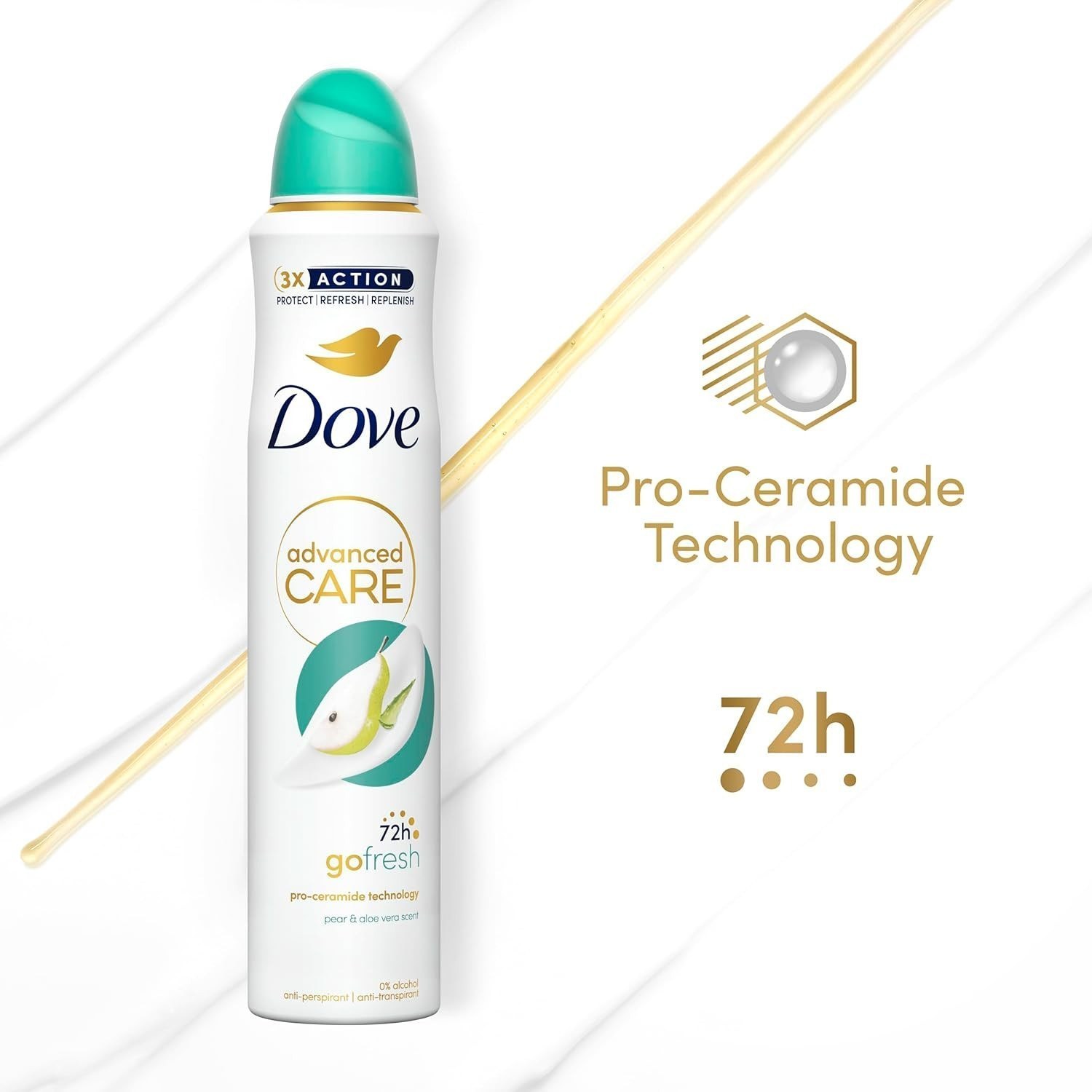 اسپری د-ا-و D-O-V-E ضدتعریق مدل Advanced Care رایحه گلابی و آلوئهورا